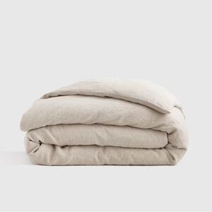 QUINCE European Linen Duvet Cover Full/Queen Natural Chambray 4166